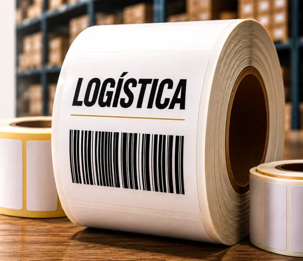 Rolo de etiquetas de logística com código de barras